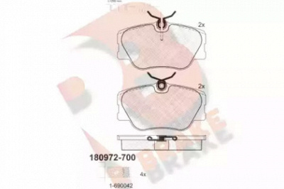 R BRAKE rb0972700 -  Комплект тормозных колодок, дисковый тормоз